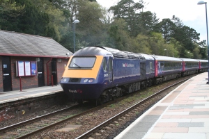 On the 1st May 2010 - 43 005 is seen departing Bodmin Parkway