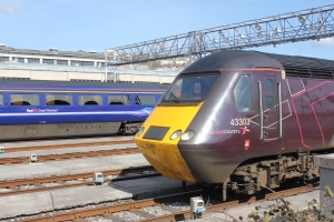 Cross Country HST 43 303 is at Plymouth on the 6th April 2013